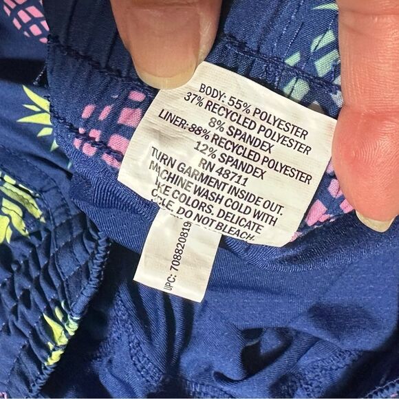 Navy Pineapple Print Athletic Shorts NWOT - Picture 8 of 9